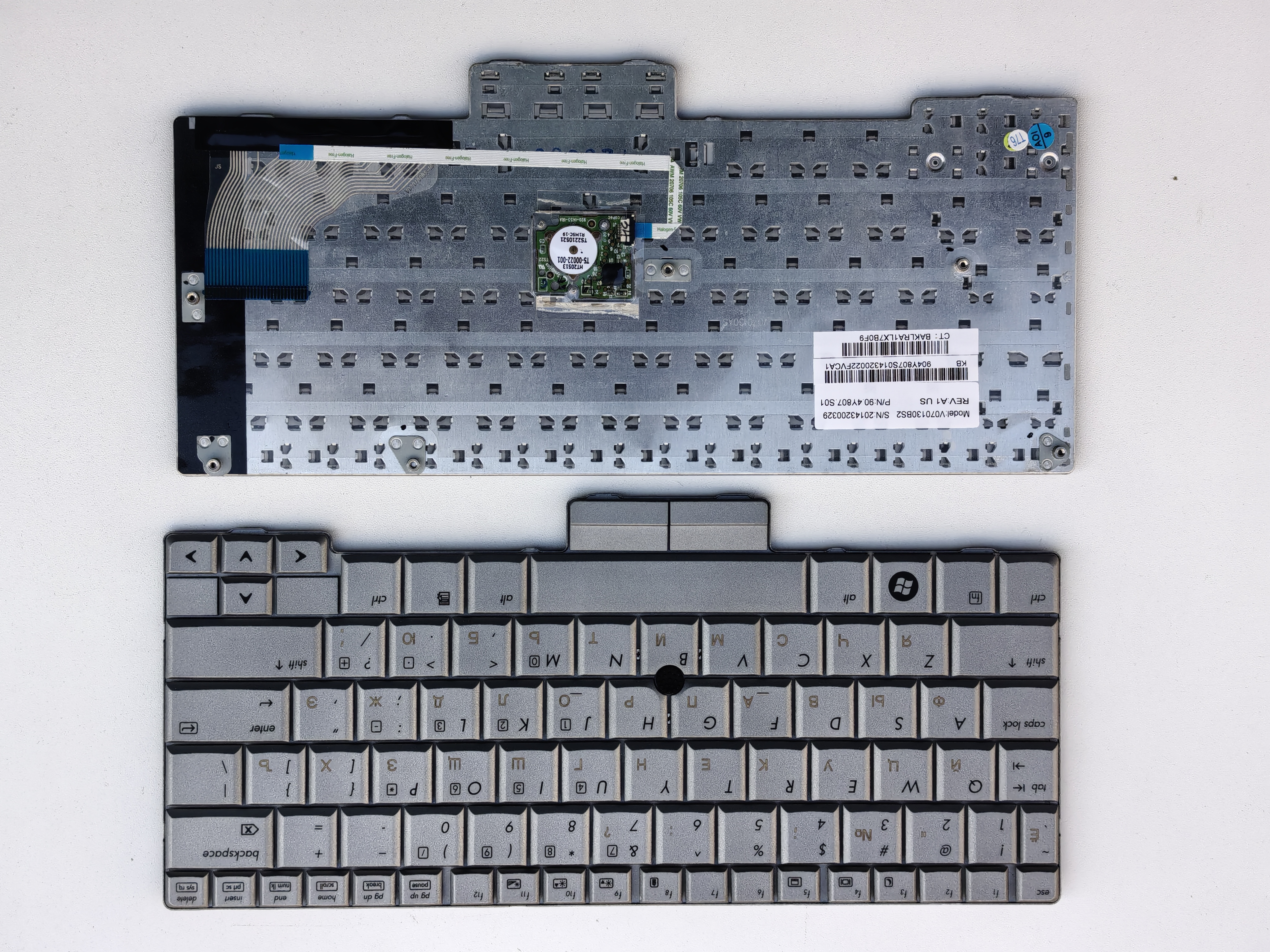 Picture of New Replacement Laptop Keyboard For HP 2710/2730 SILVER With Point RU Layout
